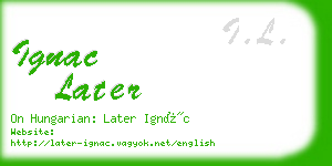 ignac later business card